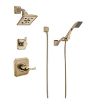 Brizo Virage Pressure Balanced Shower System with Shower Head and Hand Shower - Rough-in Valve Included Luxe Gold