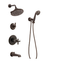 Brizo Litze Venetian Bronze Tub and Shower System with Hand Shower and Valve