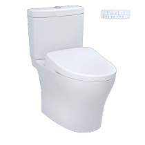 TOTO Aquia IV S7 Two-Piece Toilet with Washlet S7 Seat and Dual Flush in Cotton White