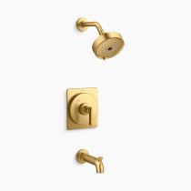 Kohler Castia by Studio McGee Rite-Temp shower trim kit in vibrant brushed moderne brass finish