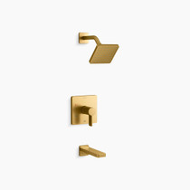 Kohler Parallel® Rite-Temp® bath and shower trim kit, 2.5 gpm - Vibrant Brushed Moderne Brass