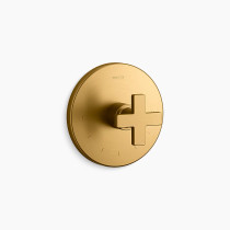 Kohler Composed® Mastershower® Temperature Control Valve Trim With Cross Handle - Vibrant Brushed Moderne Brass