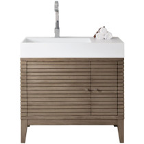 James Martin Vanities Linear 36" Single Basin Walnut Wood Vanity Set