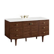 James Martin Vanities Amberly 60" Single Basin Rubberwood Vanity Set