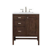 James Martin Vanities Addison 30" Free Standing Single Basin Hardwood Vanity Set