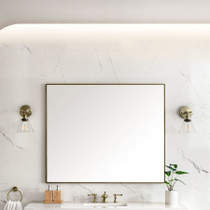 James Martin Vanities Rohe 48" W x 40" H Rectangular Stainless Steel Framed Bathroom Wall Mirror