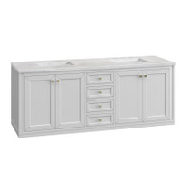 James Martin Vanities Chicago 72" Free Standing or Wall Mounted Double Basin Poplar Wood Vanity Set with 3 cm Arctic Fall Solid Surface Vanity Top and Rectangular Sinks