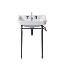 James Martin Vanities Wellington 24" Single Basin Console Sink with Stainless Steel Stand and Porcelain Rectangular Sink