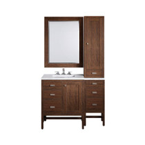 James Martin Vanities Addison 45" Single Basin Poplar Wood Vanity Set with Quartz Top, USB/Electrical Outlets and Matching Mirror