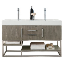 James Martin Vanities Columbia 59" Free Standing Double Basin Vanity Set - Brushed Nickel