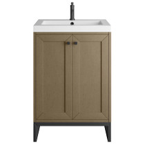 James Martin Vanities Chianti 24" Free Standing Single Basin Vanity Set with Stone Composite Top and Rectangular Sink - 533V24MBKWG