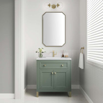 James Martin Vanities Chicago 30" Free Standing Single Basin Vanity Set with Quartz Top and Rectangular Sink