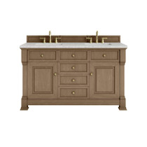 James Martin Vanities Brookfield 60" Free Standing Double Basin Vanity Set with Quartz Top and Rectangular Sinks - 547-V60D-3EJP