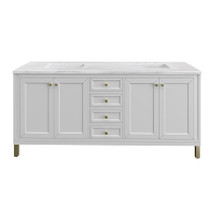 James Martin Vanities Chicago 72" Free Standing Double Basin Vanity Set with Solid Surface Top and Rectangular Sinks