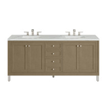 James Martin Vanities Chicago 72" Free Standing Double Basin Vanity Set with Quartz Top and Rectangular Sinks - 503-V72-3ENC