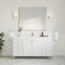 James Martin Vanities Chicago 60" Free Standing Single Basin Vanity Set with Quartz Top and Rectangular Sink