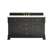 James Martin Vanities Brookfield 60" Free Standing Single Basin Vanity Set with Quartz Top and Rectangular Sink - 547-V60S-3WZ