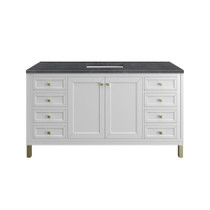 James Martin Vanities Chicago 60" Free Standing Single Basin Vanity Set with Quartz Top and Rectangular Sink - 503-V60S-3CSP