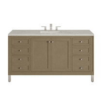 James Martin Vanities Chicago 60" Free Standing Single Basin Vanity Set with Quartz Top and Rectangular Sink - 503-V60S-3VSL