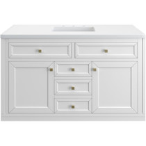 James Martin Vanities Chicago 48" Free Standing Single Basin Vanity Set with Quartz Top and Rectangular Sink - 503-V48-3WZ
