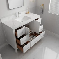 Royal Ultra 55 inch modern white single sink bathroom vanity