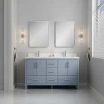 Royal Ultra 72 inch modern polar blue double sink bathroom vanity