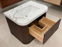 Royal Flora 30 inch  Wall Mounted Bathroom Vanity Teak