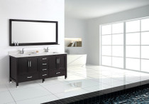 Royal Palmera 78 inch  Black Double Sink Bathroom Vanity