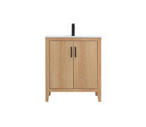 Royal Tacoma 30 inch Natural Maple Bathroom Vanity, With Quartz Countertop