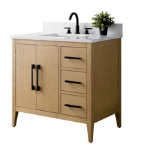 Royal Tacoma 30 inch Natural Maple Bathroom Vanity left Sink, With Quartz Countertop