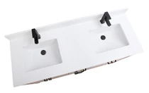 Royal Rodeo 60 inch Natural Maple Double Sink Bathroom Vanity with Quartz Countertop