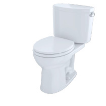 TOTO Drake® II Two-Piece Toilet, Round Bowl, 1.28 GPF with Right Hand Lever - Cotton
