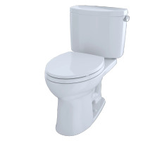 TOTO Drake® II Two-Piece Toilet, 1.28 GPF, Elongated Bowl with Right Hand Lever - Cotton