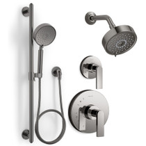 Kohler Composed Pressure Balanced Shower System with Shower Head, Hand Shower, Valve Trim, and Shower Arm - Vibrant Titanium
