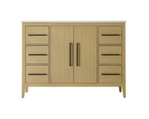 Royal Tacoma 48 inch Natural  White Oak  Bathroom Vanity, With Quartz Countertop