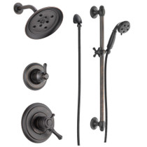 Delta Monitor 17 Series Dual Function Pressure Balanced Shower System with Integrated Volume Control, Shower Head, and Hand Shower - Includes Rough-In Valves - Venetian Bronze