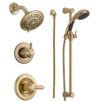 Delta TempAssure 17T Series Thermostatic Shower System with Integrated Volume Control, Shower Head, 3 Body Sprays and Hand Shower - Includes Rough-In Valves - Champagne Bronze