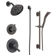 Delta Monitor 17 Series Dual Function Pressure Balanced Shower System with Integrated Volume Control, Shower Head, and Hand Shower - Includes Rough-In Valves - Venetian Bronze