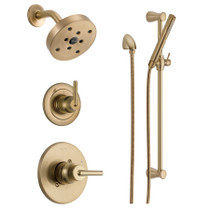 Delta Monitor 14 Series Single Function Pressure Balanced Shower System with Shower Head, and Hand Shower - Includes Rough-In Valves - Champagne Bronze
