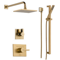 Delta Monitor 14 Series Single Function Pressure Balanced Shower System with Shower Head, and Hand Shower - Includes Rough-In Valves - Champagne Bronze