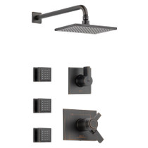 Delta TempAssure 17T Series Thermostatic Shower System with Integrated Volume Control, Shower Head, and 3 Body Sprays - Includes Rough-In Valves - Venetian Bronze