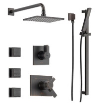 Delta TempAssure 17T Series Thermostatic Shower System with Integrated Volume Control, Shower Head, 3 Body Sprays and Hand Shower - Includes Rough-In Valves - Venetian Bronze