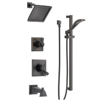 Delta Monitor 17 Series Pressure Balanced Tub and Shower System with Volume Control, Shower Head, Hand Shower, and Slide Bar - Includes Rough-In Valves - Venetian Bronze