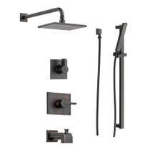 Delta Monitor 14 Series Pressure Balanced Tub and Shower System with Shower Head, Hand Shower, and Slide Bar - Includes Rough-In Valves - Venetian Bronze