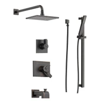 Delta Monitor 17 Series Pressure Balanced Tub and Shower System with Volume Control, Shower Head, Hand Shower, and Slide Bar - Includes Rough-In Valves - Venetian Bronze