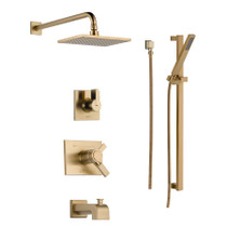 Delta TempAssure 17T Series Thermostatic Tub and Shower System with Volume Control, Shower Head, Hand Shower, and Slide Bar - Includes Rough-In Valves - Champagne Bronze