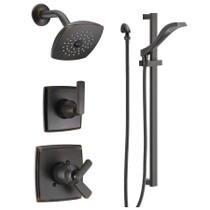 Delta Monitor 17 Series Dual Function Pressure Balanced Shower System with Integrated Volume Control, Shower Head, and Hand Shower and Rough-In Valves - Venetian Bronze