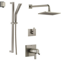 Delta TempAssure 17T Series Thermostatic Shower System with Integrated Volume Control, Shower Head, and Hand Shower - Includes Rough-In Valves -  Brilliance Stainless