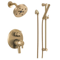 Delta Trinsic Pressure Balanced Shower System with Shower Head and Hand Shower - Includes Rough-In - Champagne Bronze