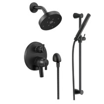 Delta Trinsic Pressure Balanced Shower System with Shower Head and Hand Shower - Includes Rough-In - Matte Black